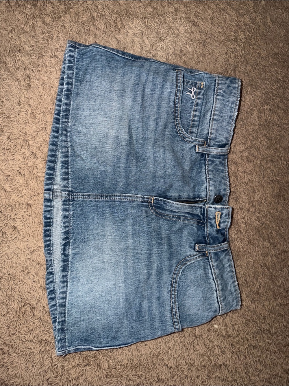Hollister Light Blue Denim Midi Skirt